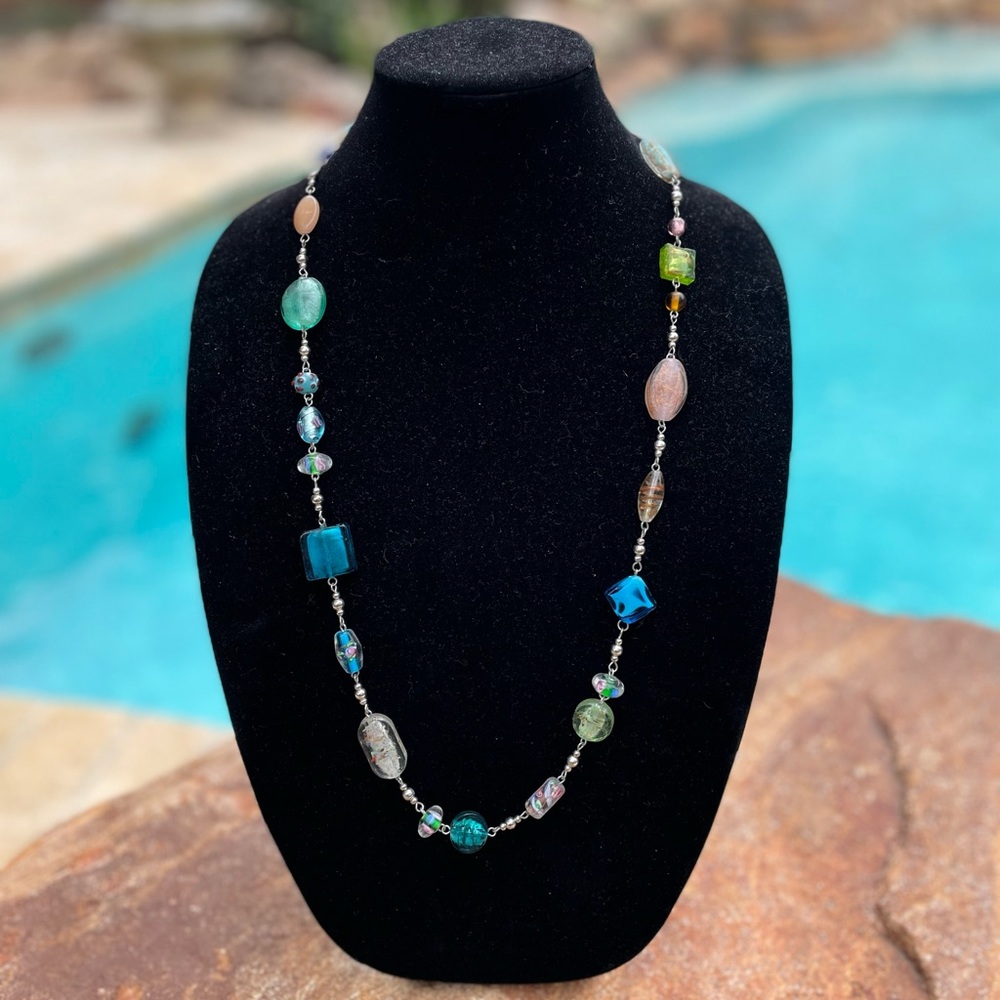Premiere Designs Venetian Murano Glass Artisan Glass Beads Necklace